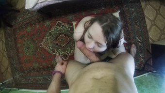 A Young Student Gives A Deepthroat To Her Instructor'S Large Penis