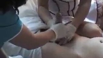 Retro Latex Nurse Gives A Sensual Handjob