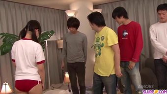 Japanese Stud Ryo Asaka Receives Oral And Facial Cum In Group Setting