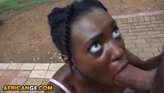 African Beauty Gets Pummelled By Her White Lover In A Park In This Homemade Video.