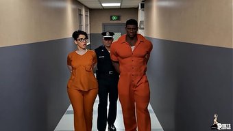 A Nerdy Girl Is Getting Fucked By A Fat Cock In A Prison Scene.