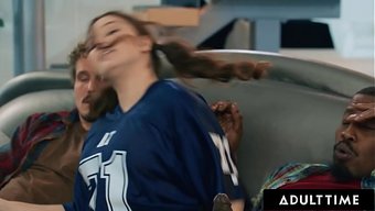 Leana Lovings Almost Caught Riding Stepdad'S Buddies With An Open Mouth Facial.