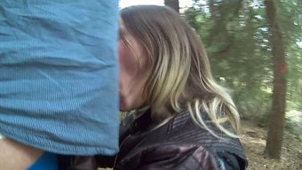 Barbara Gives A Satisfying Oral Performance In The Woods
