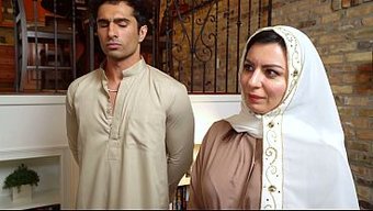 Iraqi Beauty Alina Angel Enjoys A Threesome With American Soldier And Iranian Stepson.