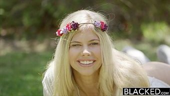Blonde Bombshell Addison Belgium Gives A Deepthroat Blowjob To A Massive Black Shaft