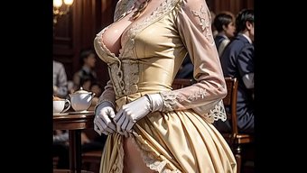 Elegant Blonde In Victorian Dress Flashes In Public, Showcasing Ai’s Seductive Prowess