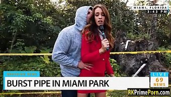 Curly-Haired Journalist Gets Penetrated By A Spectator