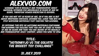 Hotkinkyjo Takes On Goliath, The Largest Toy In A Daring Challenge With Explicit Content