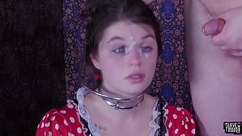 Teen Slave Anastasia Rose Gives Deep Throat To Master'S Cock