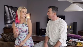 18+ Teen Blonde Gets Her Mouth And Pussy Fucked By Her Step Father
