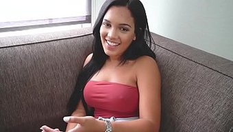 Alina Belle, A Curvy Latina Beauty, Takes A Deep Plunge With A Massive Shaft