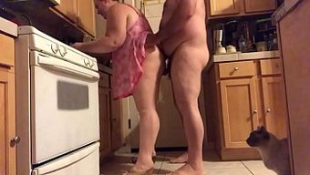 Homemaking Wife Indulges In Solo Kitchen Play