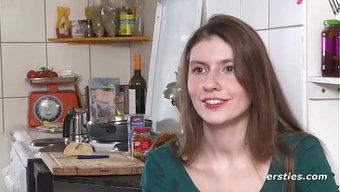 A Hot Brunette Girl From Munich Rubs Her Pussy With A Vibrator In Berlin