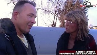 A Skinny German Housewife Has Been Persuaded To Engage In Intimate Acts On The Street.