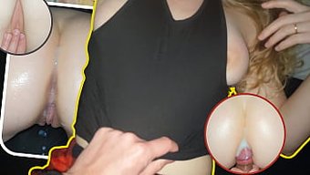 Young Woman In Pajamas Gets Covered In Cum On Her Ass During Bdsm Encounter