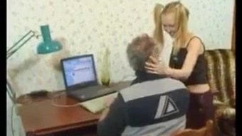 Grandpa'S Adorable Pigtailed Girl Shows Off Her Talents