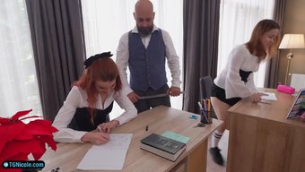 Two Red-Haired Students, Including Stunning Nicole Murkovski, Learn In An Unusual Way.