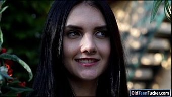 Russian Teen Crystal Greenvelle Giving A Blowjob To An Older Man