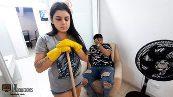 Family Friend Helps Out With Chores In Return For Some Fun