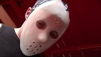 Outdoor Hitchhiker Pleases Two Masked Strangers In Threesome