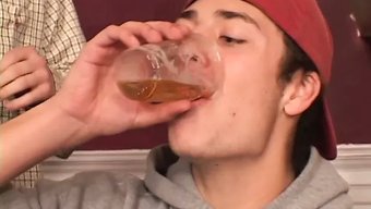 Fraternity Boys Satisfy Their Desires With Young Coeds Who Pleasure And Have Sex On A Table