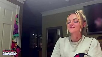 A Tattooed Blonde Gives A Hot Blowjob And Finger Herself In A Very Hot Scene.