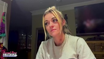 A Tattooed Blonde Gives A Hot Blowjob And Finger Herself In A Very Hot Scene.