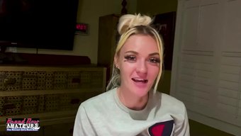 A Tattooed Blonde Gives A Hot Blowjob And Finger Herself In A Very Hot Scene.