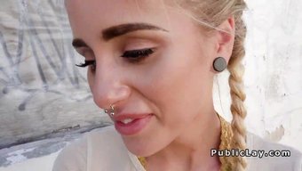 Naomi Woods, A Blonde With Bangs And A Pierced Nose Has Hot Public Sex.