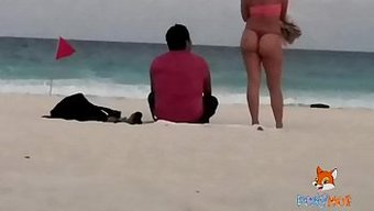 Wife Flaunts Her Curves In A Thong At The Beach, Arousing Multiple Men