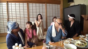Brunette Temptress Indulges In A Wild Public Orgy In A Japanese Temple