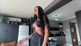 A Busty Latina Is Being Fucked In The Reverse Cowgirl Position Without Mercy.