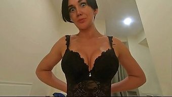 My Stepmom Has Doubts About My Breasts, But I Convince Her To Have Sex.