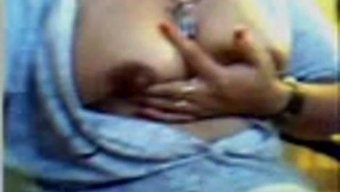 Middle Eastern Beauty Flaunts Large Natural Breasts On Webcam